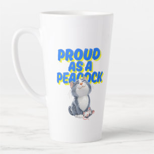 Caneca De Café Latte Gato & Rato de Desenho Animado 