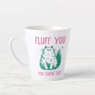 Caneca De Café Latte Gato Sarcástico Engraçado