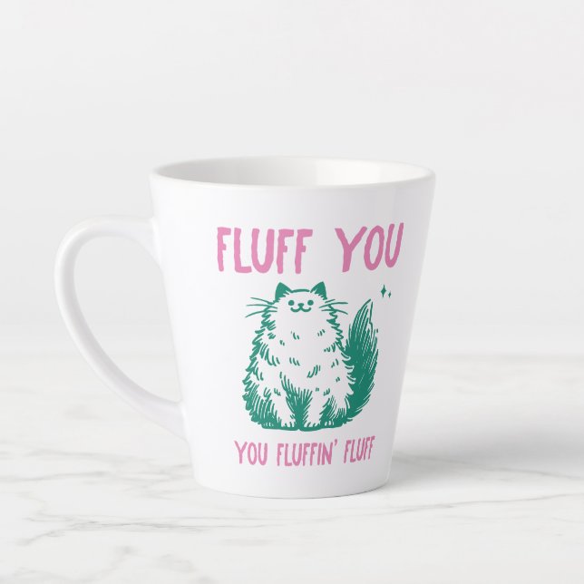Caneca De Café Latte Gato Sarcástico Engraçado (Esquerda)
