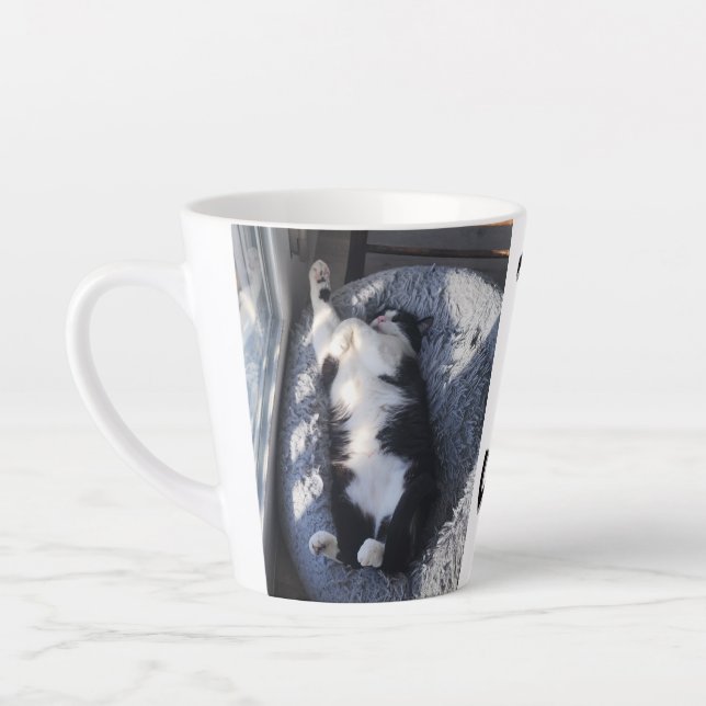 Caneca De Café Latte Gato Sonolento (Esquerda)