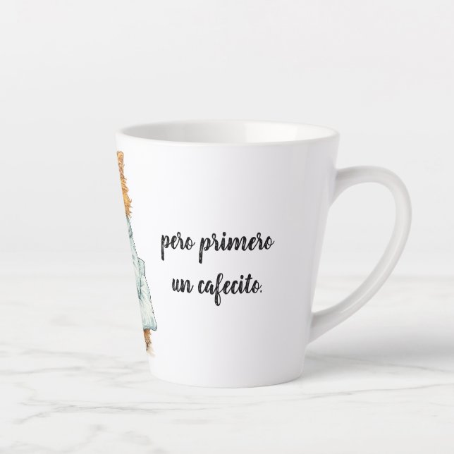 Caneca De Café Latte gato triunfador (Direita)
