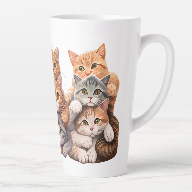 Caneca De Café Latte Gatos (Direita)