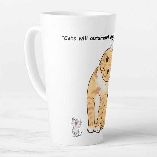 Caneca De Café Latte gatos bonitos (Ângulo esquerdo)