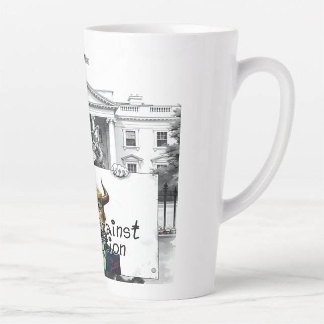 Caneca De Café Latte Gatos Contra Corrupção (Direita)