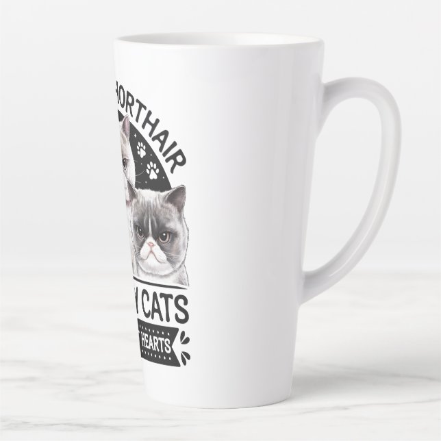 Caneca De Café Latte Gatos De Enxaqueca Britânicos (Direita)