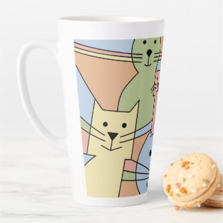 Caneca De Café Latte Gatos de Sussurreiros