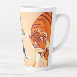 Caneca De Café Latte Gatos indo jogar