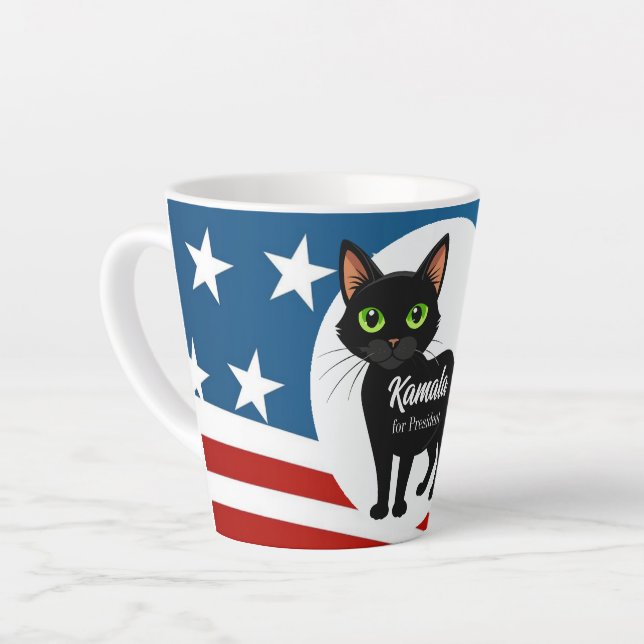 Caneca De Café Latte Gatos para Kamala Design (Ângulo esquerdo)