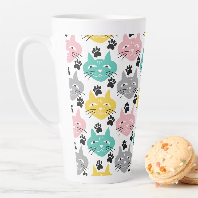Caneca De Café Latte Gatos Pastel (In Situ)
