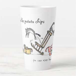 Caneca De Café Latte Gatos são como batatas fritas/Gato Engraçado Perso