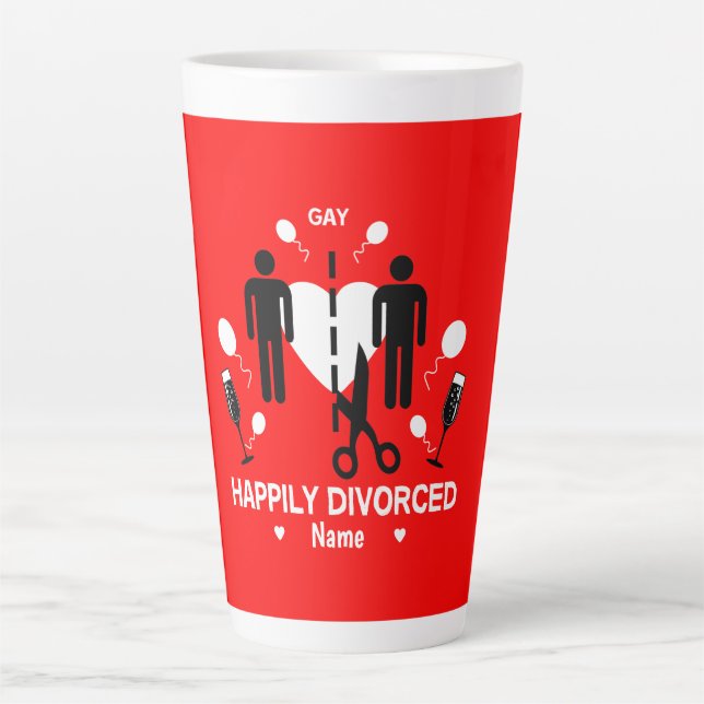 Caneca De Café Latte Gay Cara Divorciar Festa de Café Mug (Frente)
