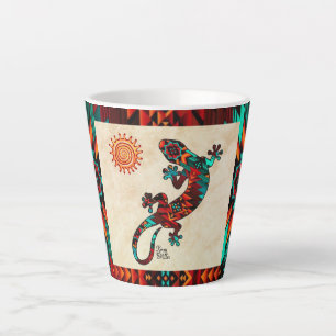 Caneca De Café Latte Gecko Lizard E Sun Latte Mug