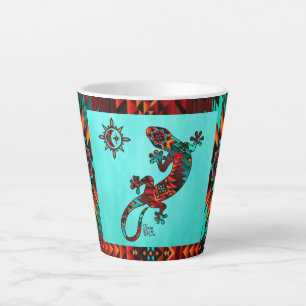 Caneca De Café Latte Gecko Lizard E Sun Latte Mug