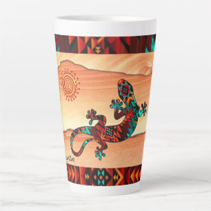 Caneca De Café Latte Gecko Lizard E Sun Latte Mug