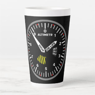 Caneca De Café Latte Geek de Aviação do Piloto Altimetro