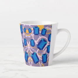 CANECA DE CAFÉ LATTE GEMS AZUL
