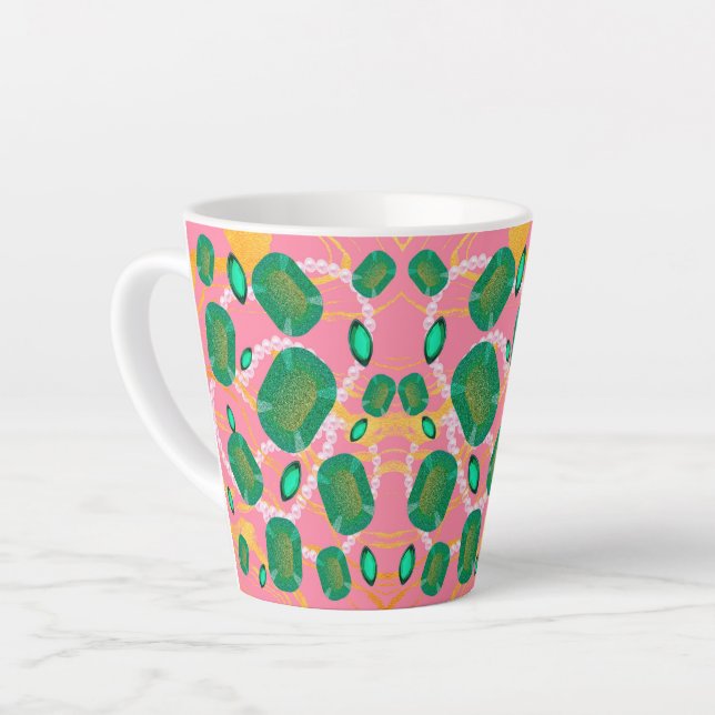 CANECA DE CAFÉ LATTE GEMS VERDE (Ângulo esquerdo)