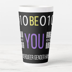 Caneca De Café Latte Genderqueer Happy Não Binário