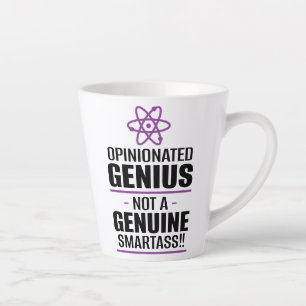 Caneca De Café Latte "Gênio Parecido... Não Um Smartass Genuíno"