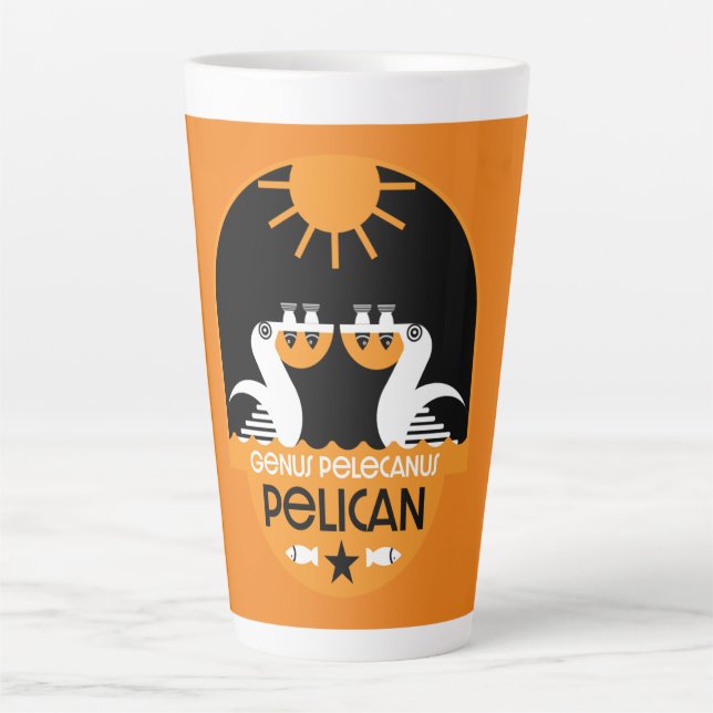 Caneca De Café Latte Genus Pelecanus Bird Art (Frente)