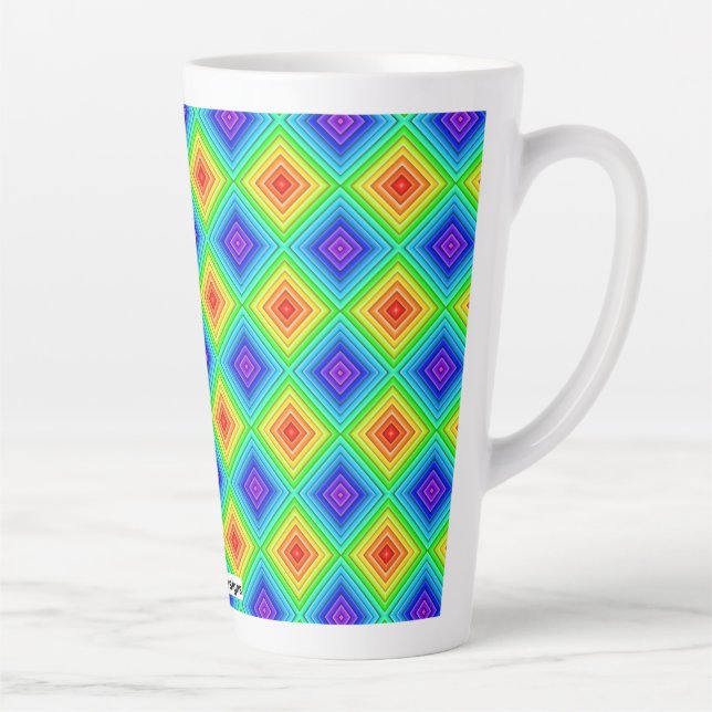Caneca De Café Latte Geometric Topography - Latte Mug (Direita)