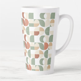 Caneca De Café Latte Geométrico de Meados do Século