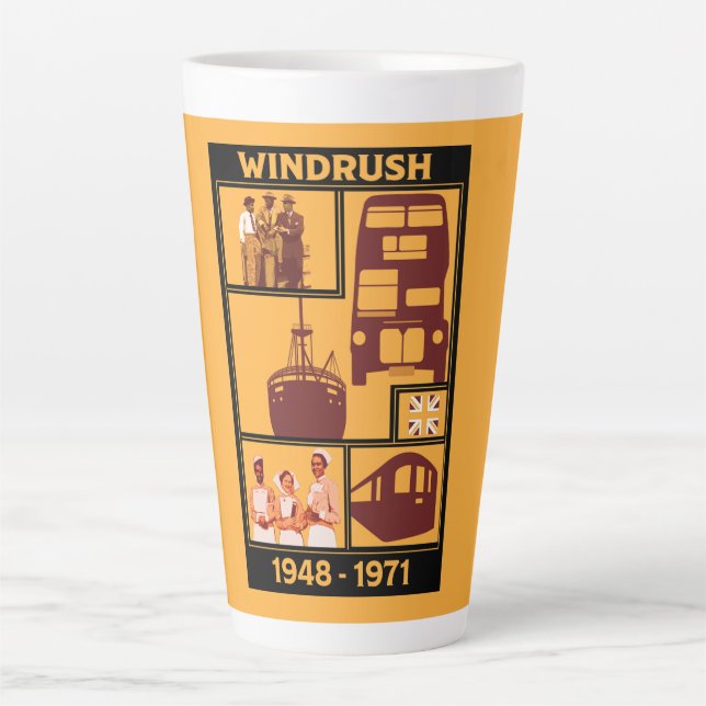 Caneca De Café Latte Geração Windrush História Britânica Latte Mug (Frente)