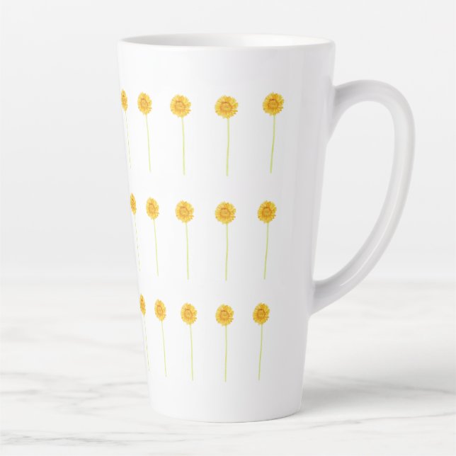 Caneca De Café Latte Gerbera daisy Latte Mug (Direita)