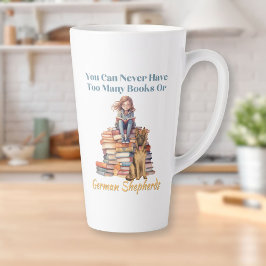 Caneca De Café Latte German shepherd de muitos livros