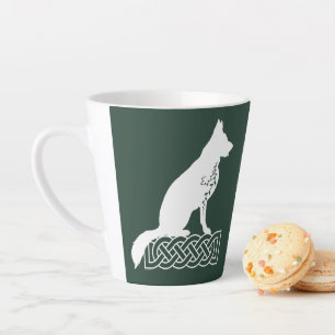 Caneca De Café Latte German shepherd Loki Sailor's Knot White Custom