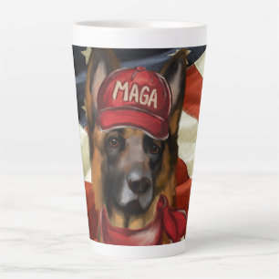 Caneca De Café Latte German shepherd MAGA