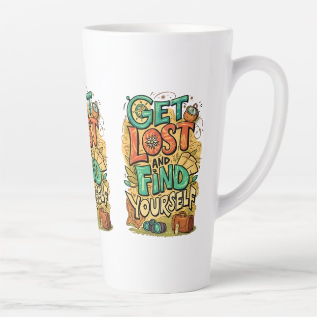 Caneca De Café Latte Get Lost and Find Yourself (Direita)
