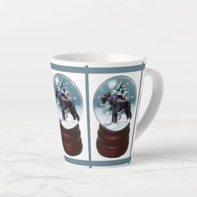 Caneca De Café Latte Giant Schnauzer Natal (Ângulo direito)