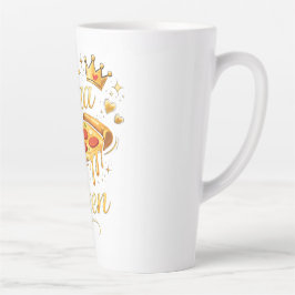 Caneca De Café Latte Gif de pizza engraçado Amante de pizza adorável Co