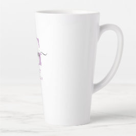 Caneca De Café Latte Gigi Elegante Script Monograma Lilac Branco