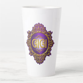 Caneca De Café Latte GIGI Real Roxo e Dourado