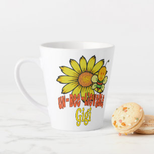 Caneca De Café Latte Gigi Sunflower e Abelhas incríveis