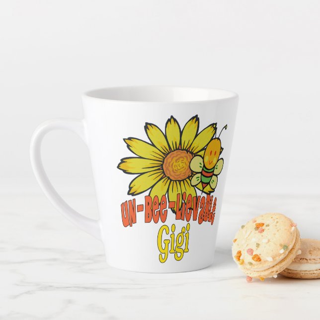 Caneca De Café Latte Gigi Sunflower e Abelhas incríveis (In Situ)