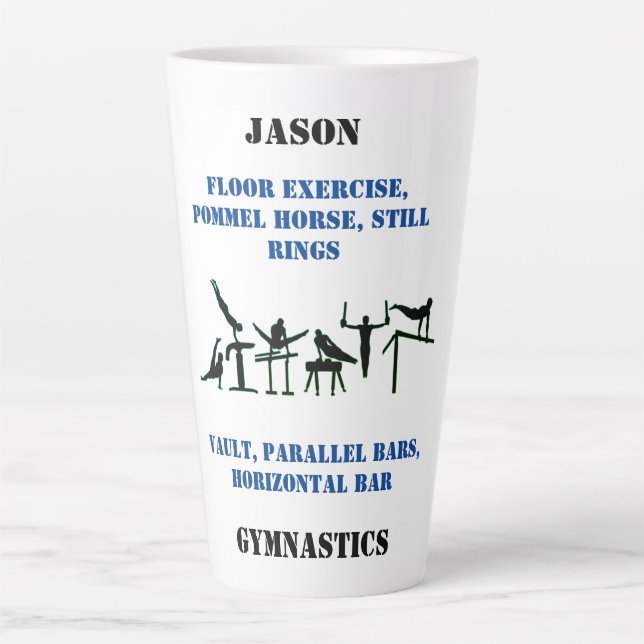 Caneca De Café Latte Ginástica masculina Latte Mug (Frente)