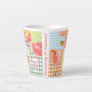 Caneca De Café Latte Gingham Dreaming of Summer Latte