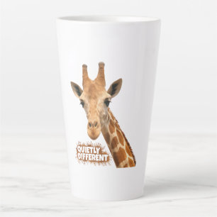 Caneca De Café Latte Girafa Quietamente Diferente - Arte Girafa