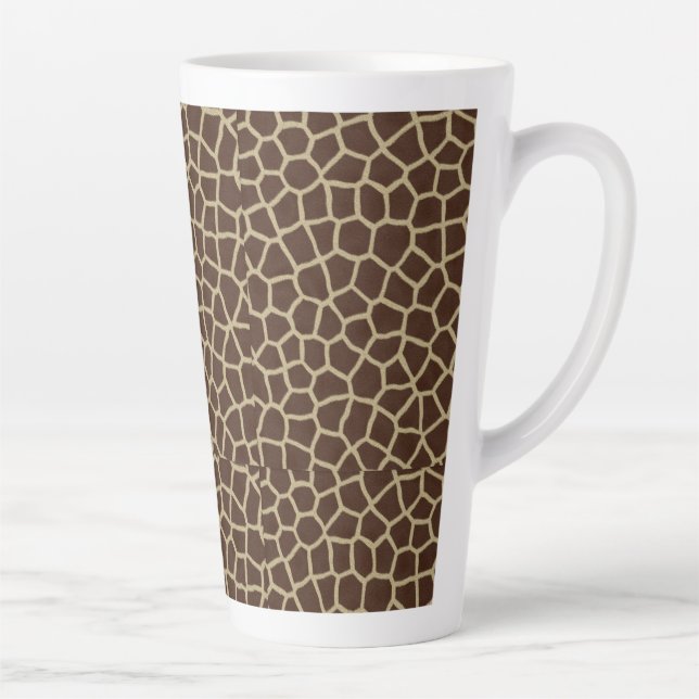 Caneca De Café Latte Giraffe Skin Texture Brown Pattern-65241 (Direita)