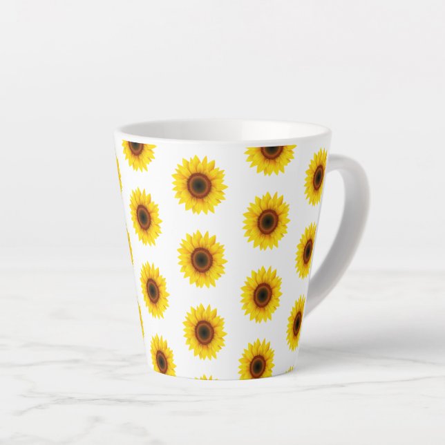Caneca De Café Latte Girassóis Latte Mug (Ângulo direito)