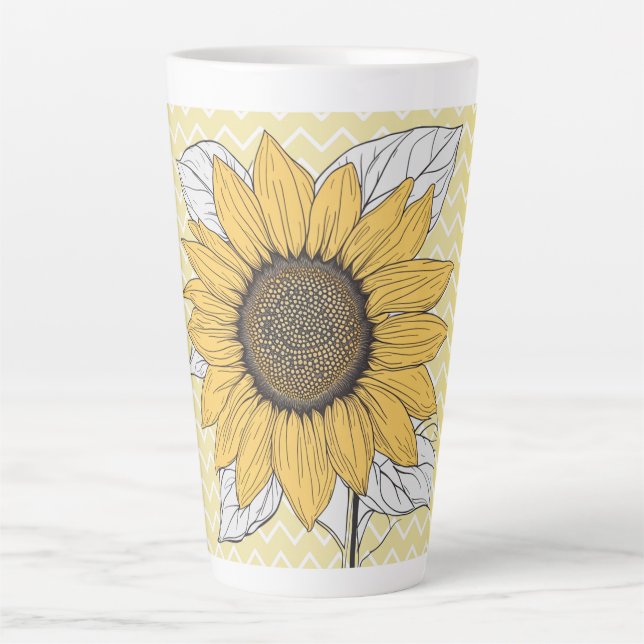 Caneca De Café Latte "Girassol" (Frente)