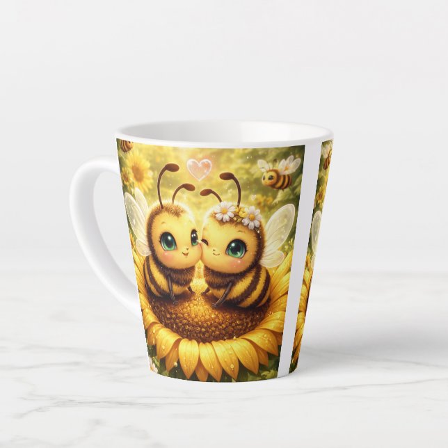 Caneca De Café Latte Girassol BEE Meu (Ângulo esquerdo)