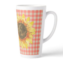 Girassol em Gingham Latte Mug
