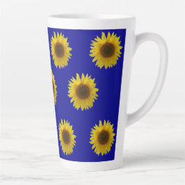 Caneca De Café Latte Girassol florescente