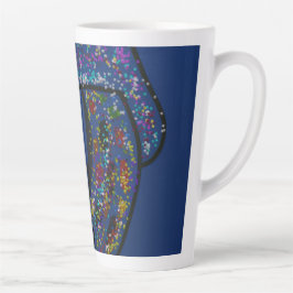 Caneca De Café Latte Girl with Spotted Glitter Print Hair