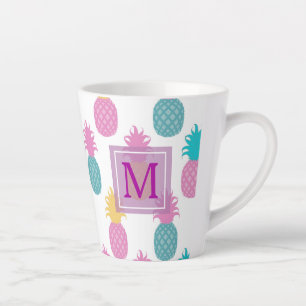 Caneca De Café Latte Girly Pineapple Pattern