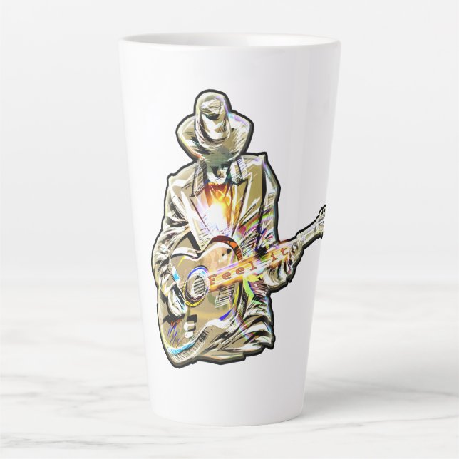 Caneca De Café Latte Gitarren Blues Mann - Feel it   (Frente)